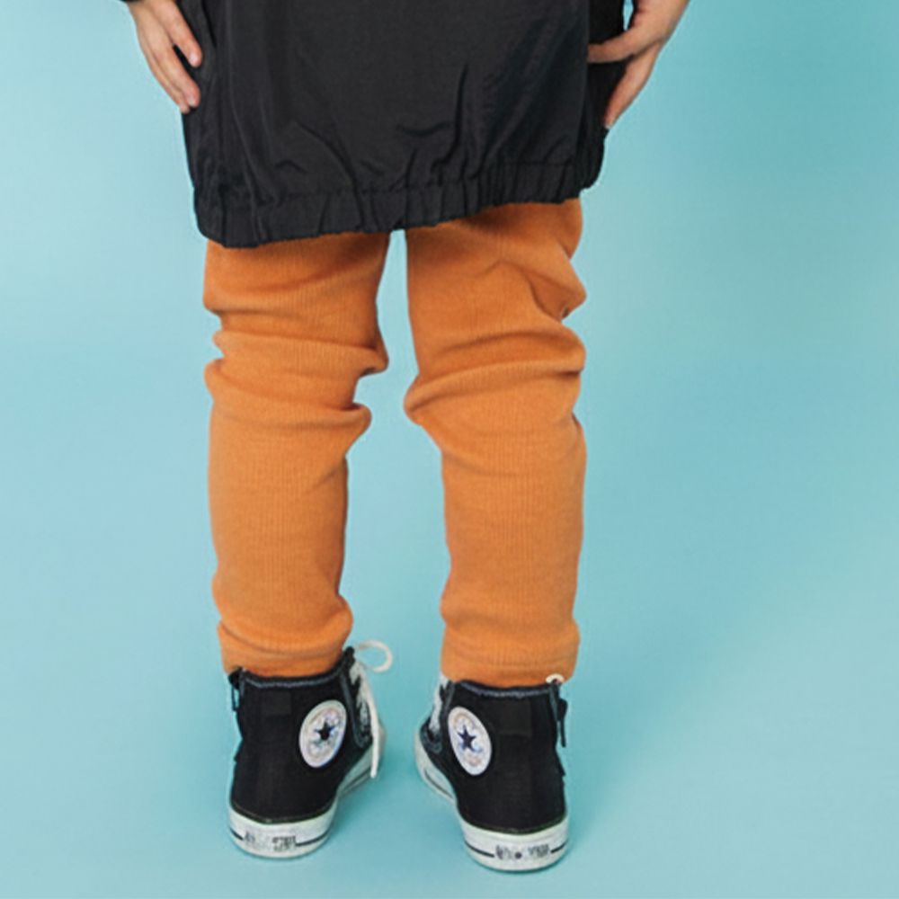 DAISUKI 羅紋彈性九分褲-明亮橘