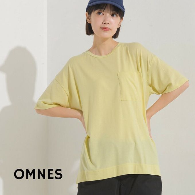 日本 OMNES - 涼感抗UV 清爽口袋短袖上衣-淺黃