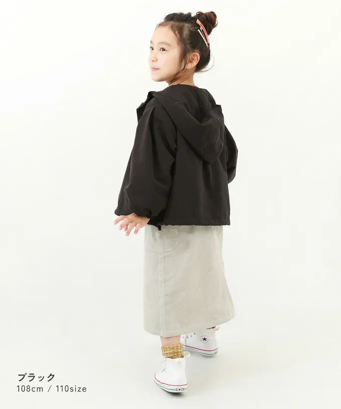 日本 devirock - 桃皮柔軟寬袖連帽派克風衣外套-淡藍紫