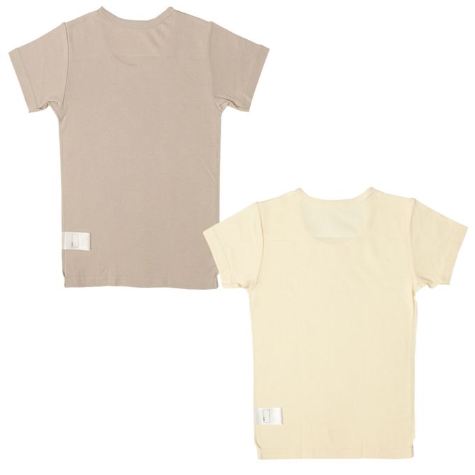 akachan honpo - 短袖圓領速乾上衣-2件組 素面-咖啡色