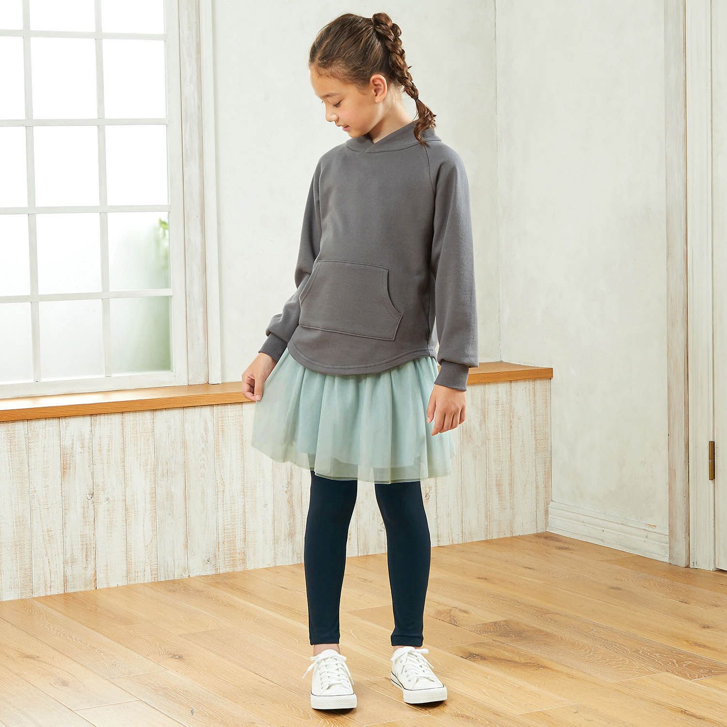 日本千趣會 - GITA 純棉百搭內搭褲裙-澎澎紗裙-冰河藍