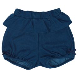 akachan honpo - 短褲-腰部荷葉邊-深藍色