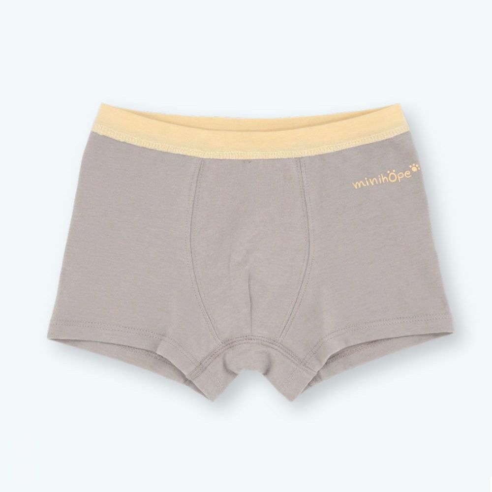 男童四角褲-經典LOGO(灰)