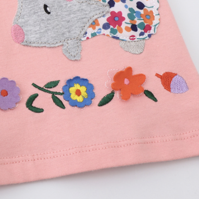 love, charlotte - 親子刺蝟貼布繡全棉長袖洋裝