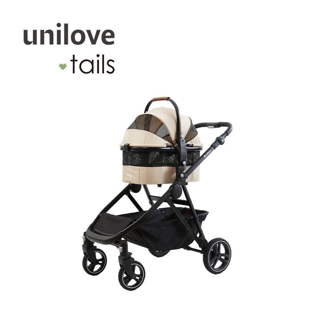 英國 Dlxtour好好推雙籃寵物推車-推車+中提籃M-奶茶色