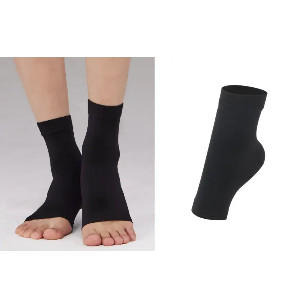 彈力加壓腳踝保護襪套-黑