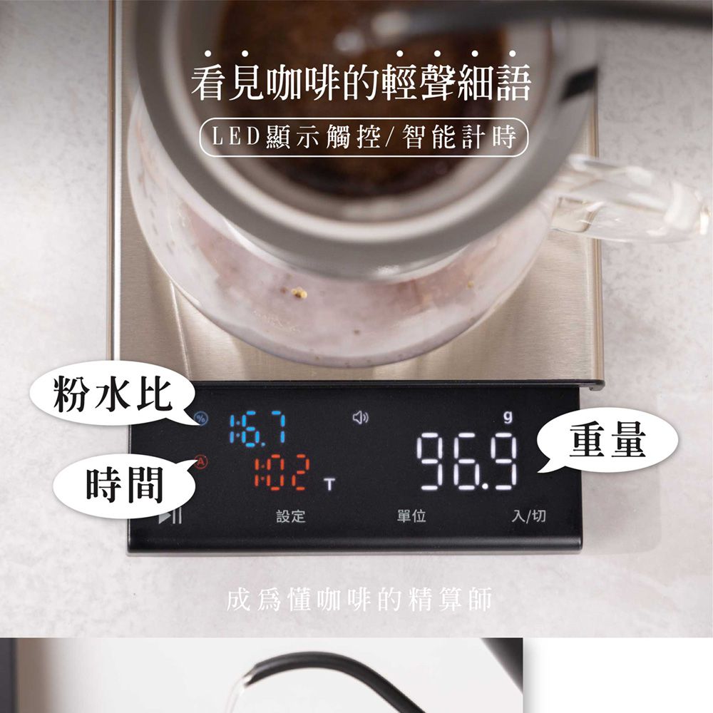 粉水比咖啡料理秤-JY-CFS401/電子秤/計時秤/烘培秤/中藥秤/茶葉秤/食物秤 (黑色)