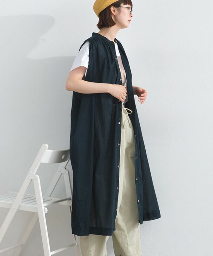 日本 Lupilien - 100%印度棉 清爽素色無袖洋裝-淺黃