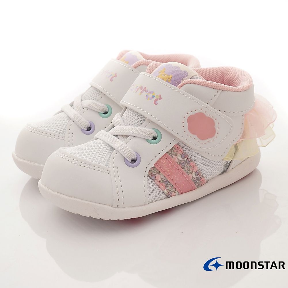 Moonstar日本月星 - 赤子心系列寶寶學步款(寶寶段)-學步鞋-白粉