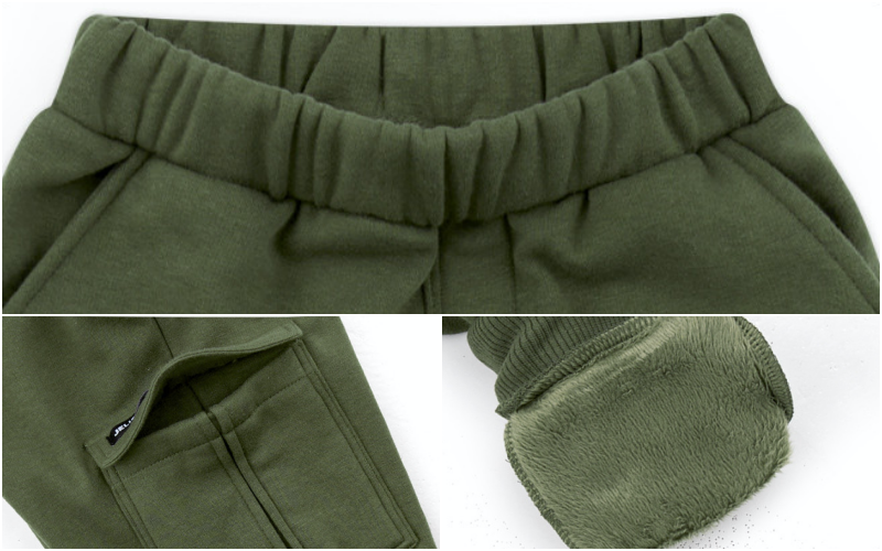 韓國 Jelispoon - (內刷毛)側邊雙口袋彈力褲-深藍