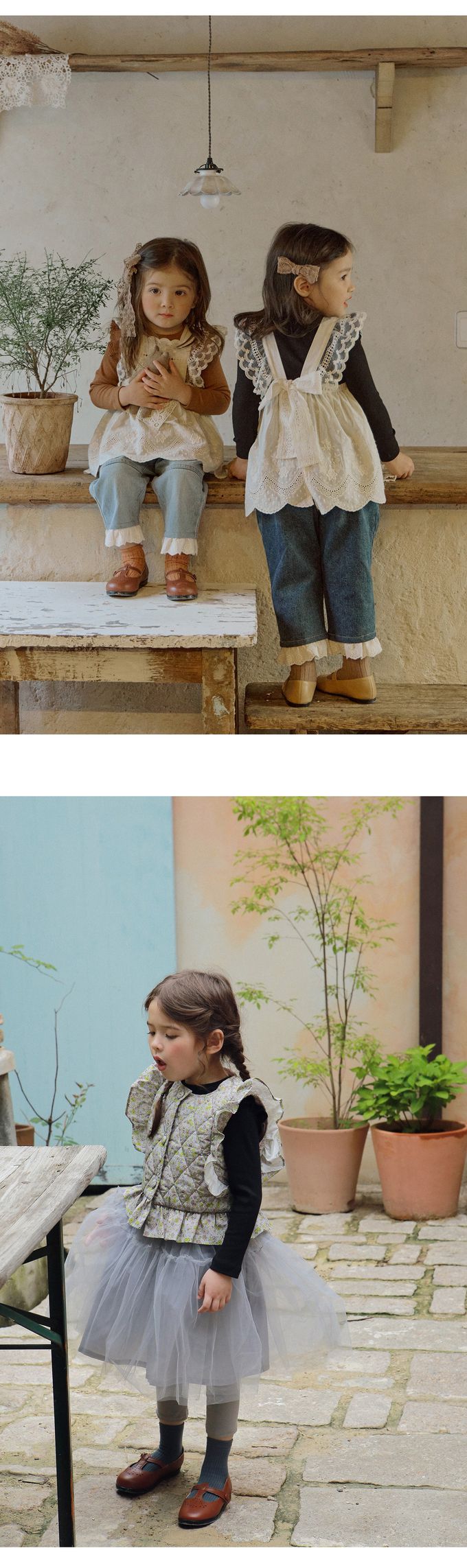 韓國 Puellaflo - 肩膀小荷葉裝飾彈性長袖上衣-黑