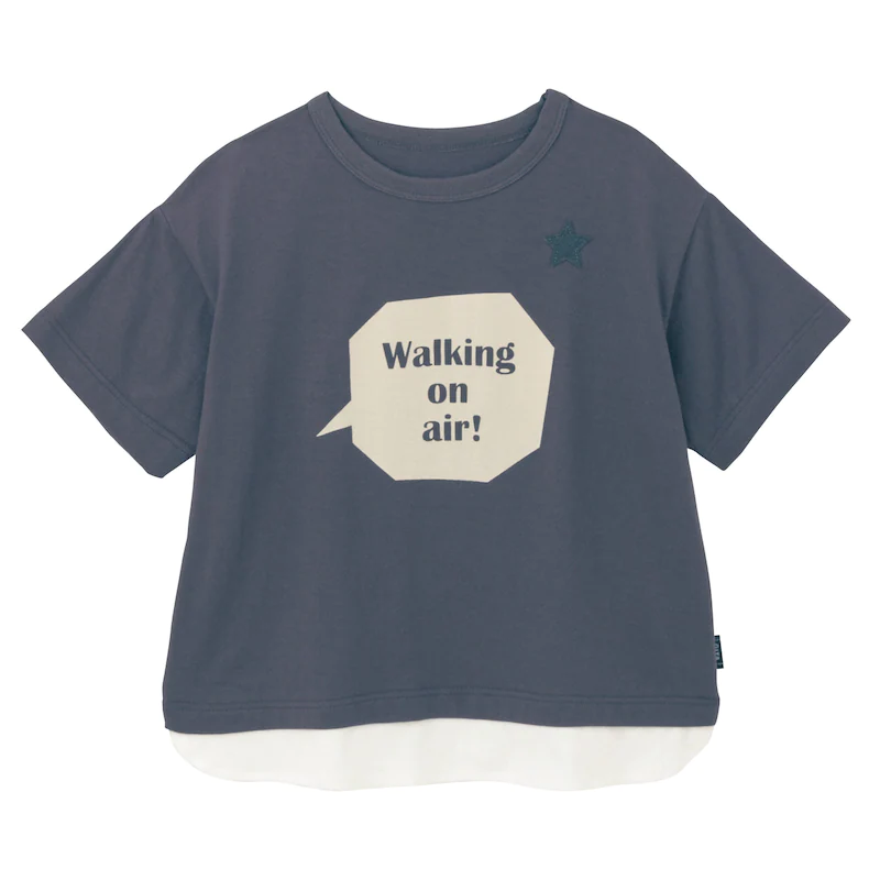 日本千趣會 - GITA 天竺棉印花短T-鬥牛犬散步-杏