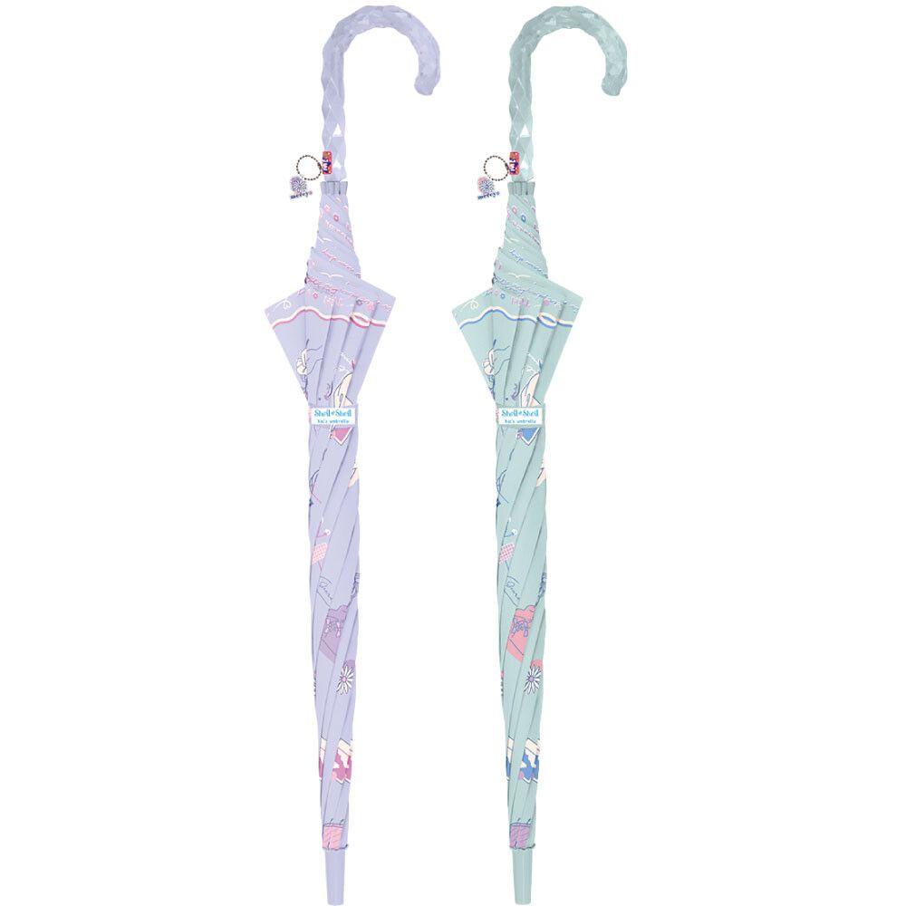 日本中谷 - 透明窗設計兒童雨傘/直傘-女子會-粉紫 (55cm(身高130cm以上))