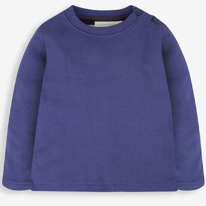 英國 JoJo Maman BeBe - 幼/兒童100%純棉長袖上衣 2 件組(可當內搭)-經典寶藍