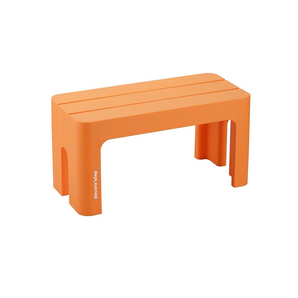 日本squ+ - Decora step日製長形多功能墊腳椅凳(耐重100kg)-橘 (高30cm)