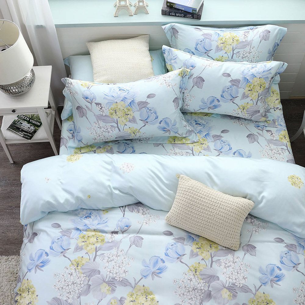 雙人加大床包枕套組 300織100%天絲 萊賽爾-維娜