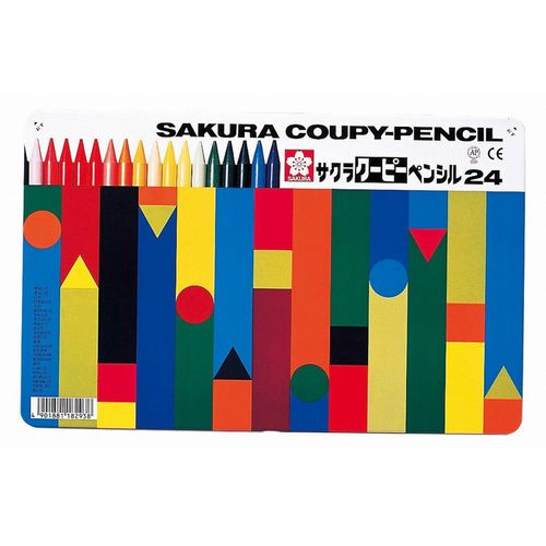 日本文具代購 - SAKURA 日本製蠟筆組(附削鉛筆器/橡皮擦)-24色