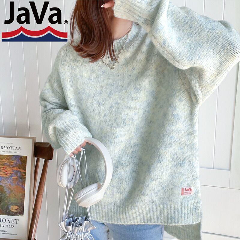 日本 Classical Elf - Java聯名 溫柔感羊毛混紡針織上衣-灰棕