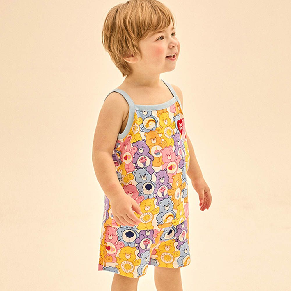 聯名款滿版繽紛熊熊細肩上衣X短褲套裝