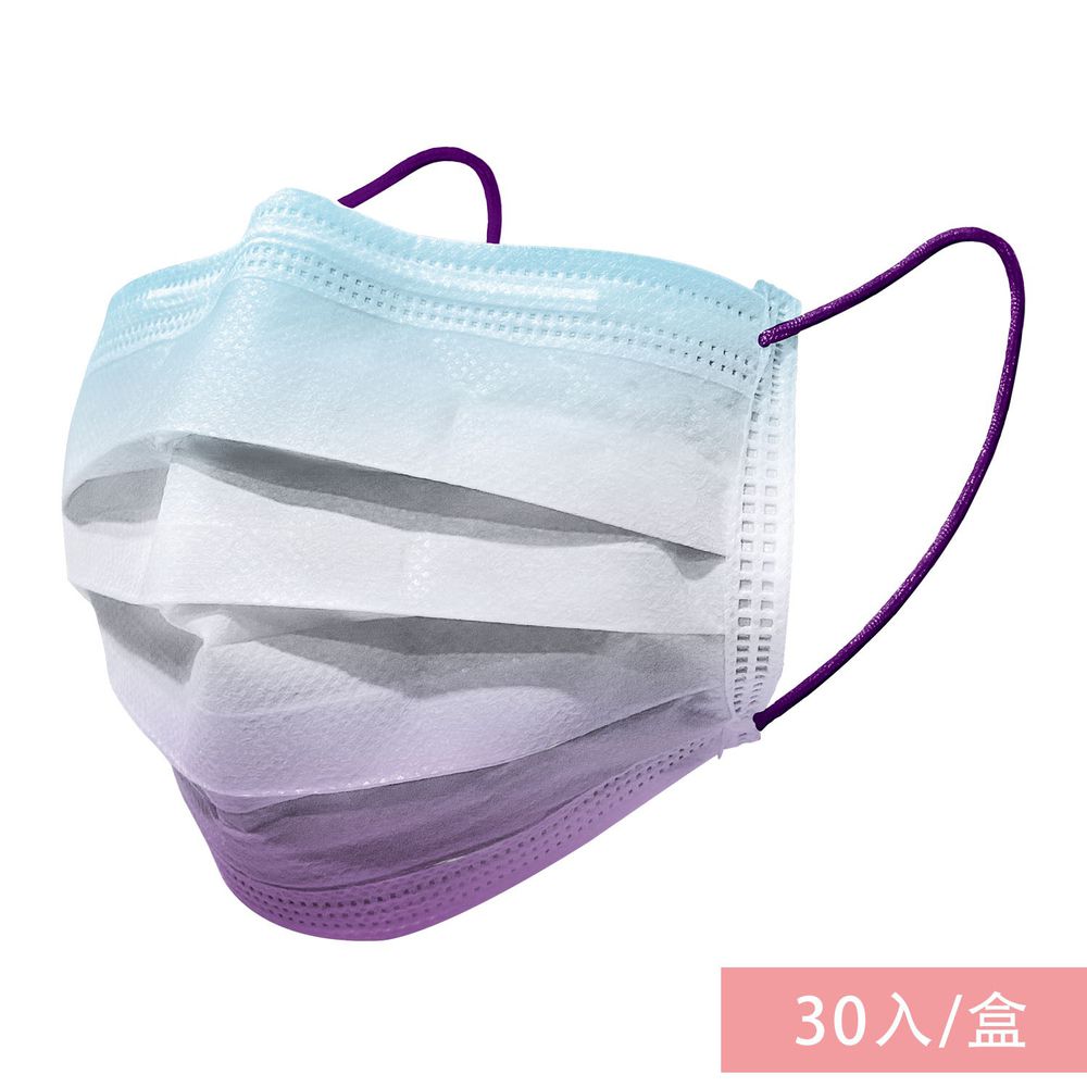 STYLISH 史戴利 - 漸層系列-MIT&MD雙鋼印成人運動醫療口罩-紫羅藍-30入/盒