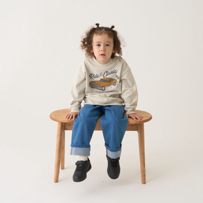 日本 b-ROOM - 舒適百搭印花長袖上衣-山脈-草綠