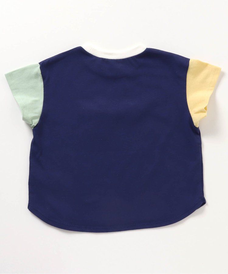 日本 apres les cours - 立體刺繡印花短袖上衣-冰棒-袖撞色