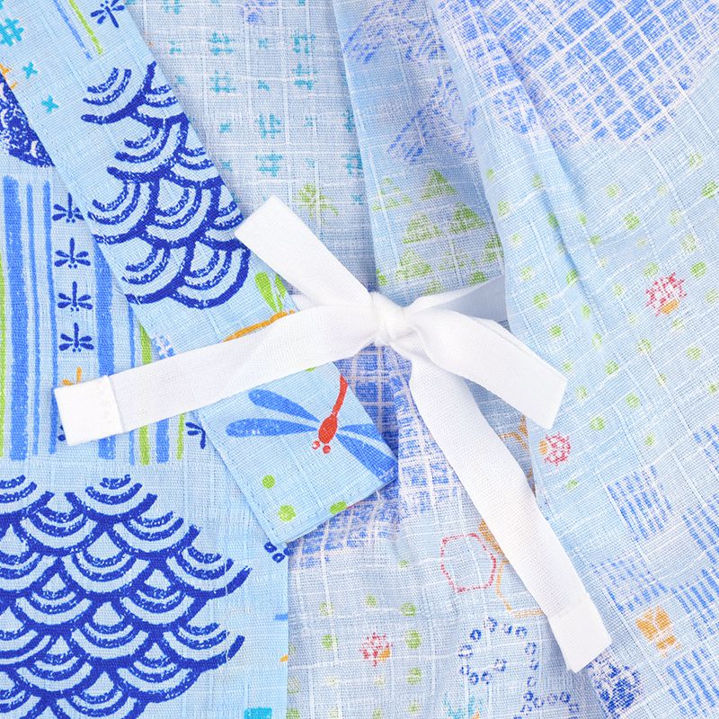 akachan honpo - 兩件式甚平-昆蟲-藍色