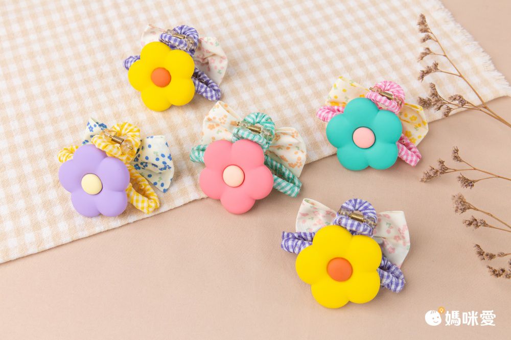 田園風碎花花朵爪夾-紫色花朵