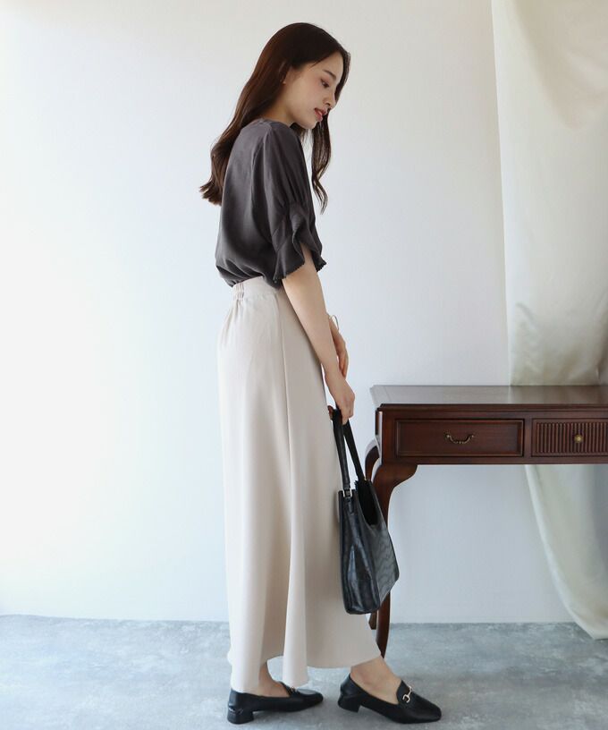 日本 BLUE EAST - 棉麻透氣涼爽短袖上衣-米杏