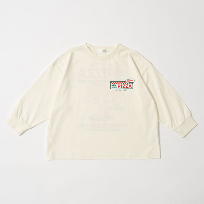 日本 b-ROOM - 純棉柔軟世界美食長袖上衣-拉麵-米黃