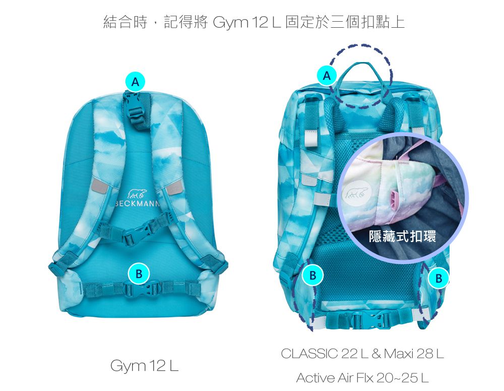 Beckmann - Gym 可外掛萬用包與便當袋 12L-北極熊與朋友們
