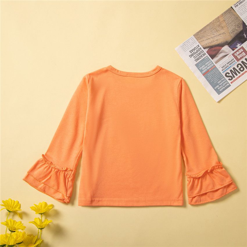 造型女寶長袖套裝-英文字母-橘色-萬聖節裝扮