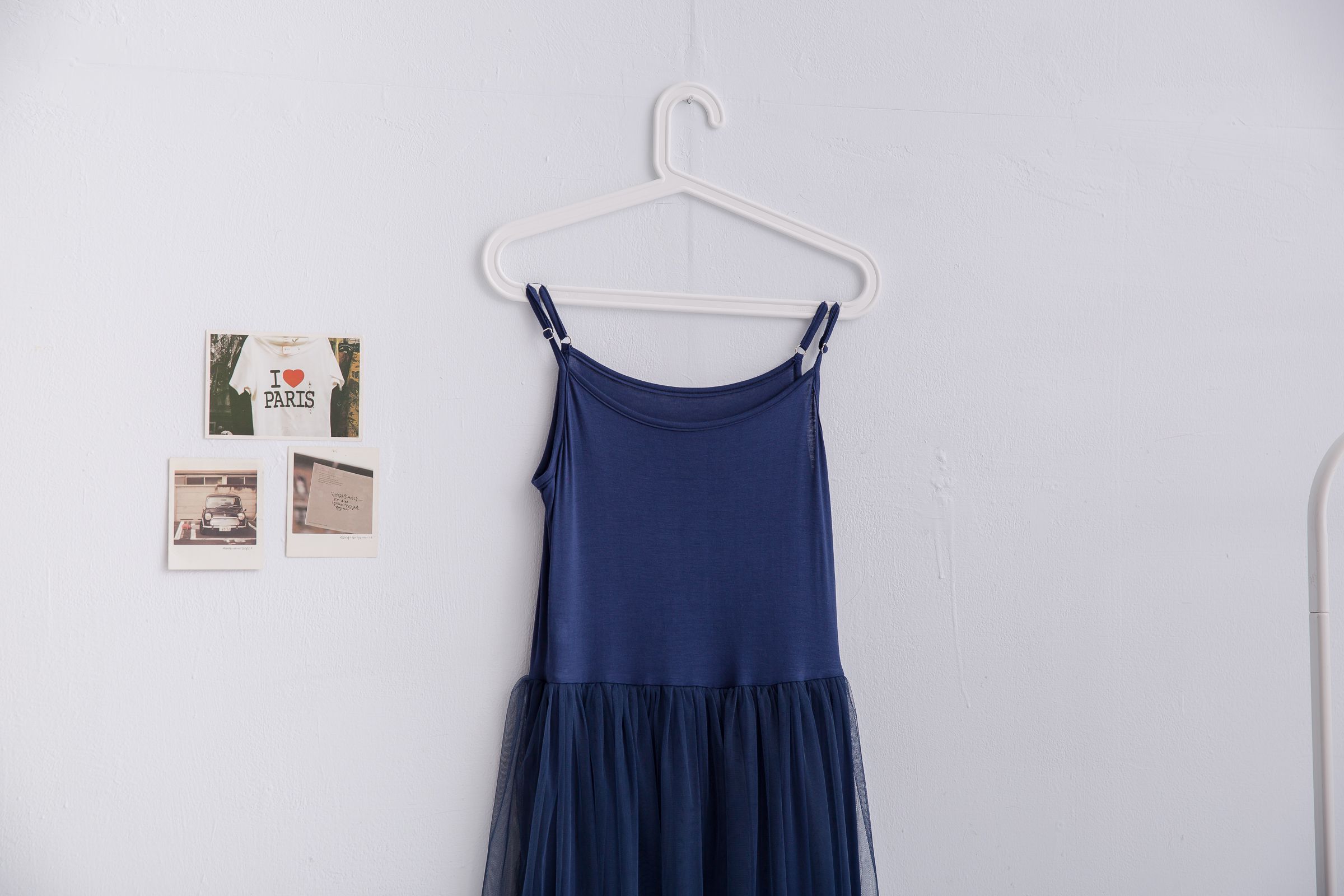 Peachy - 獨家訂製綿柔連身紗裙-細肩帶連身款-午夜藍 (F)