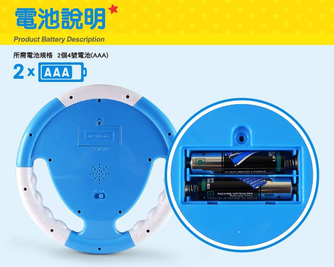 風車圖書 - 汽車遊戲方向盤-FOOD超人-藍色