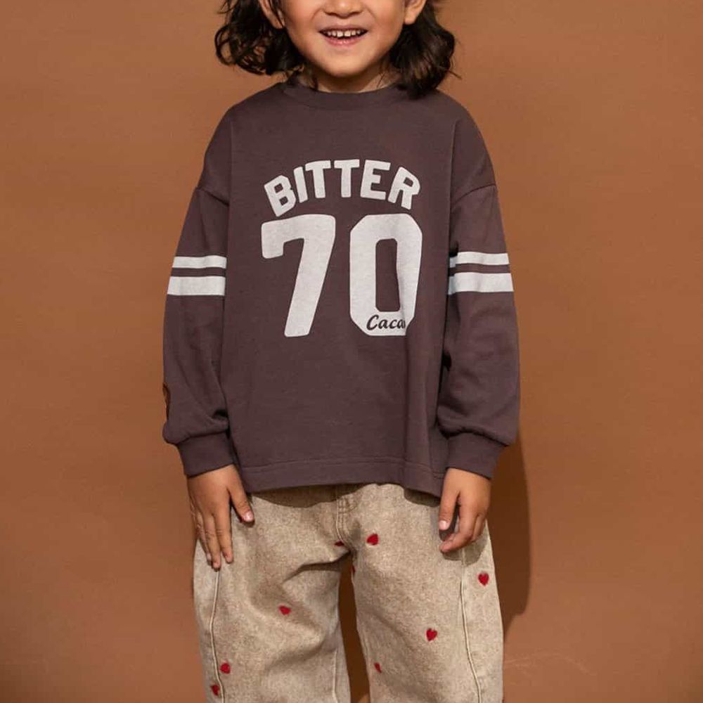 甜蜜變奏系列 純棉長袖上衣-70%可可-深咖啡