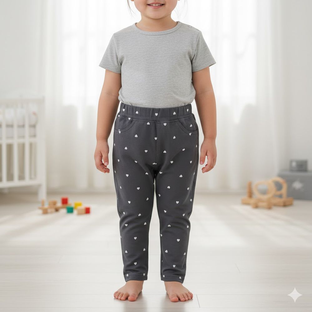 10分經典褲 刷毛內裡-一般合身款 花紋-灰色