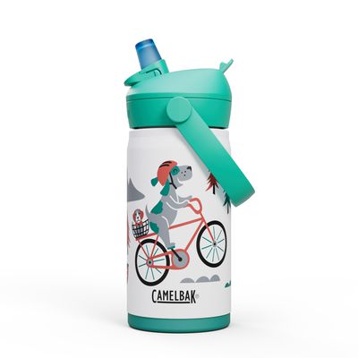CamelBak - Flip Straw兒童吸管不鏽鋼保溫瓶 (保冰)-單車狗狗 (350ML)-296G