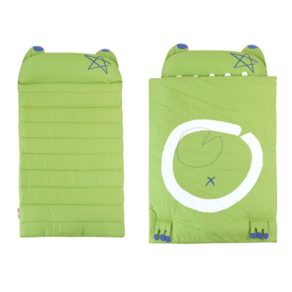 韓國Daby - 【2020年新款】大怪獸兒童睡袋+帆布收納袋-青蛙Frogy(綠色)