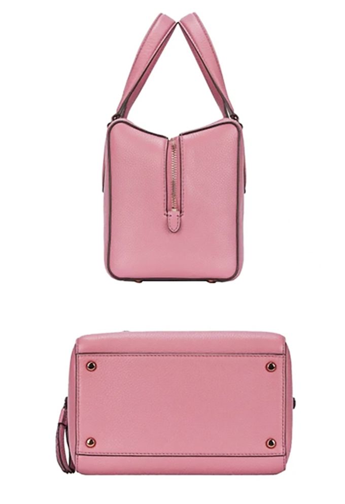 Tory burch - 雙TLOGO皮革兩用包 (粉紅色)