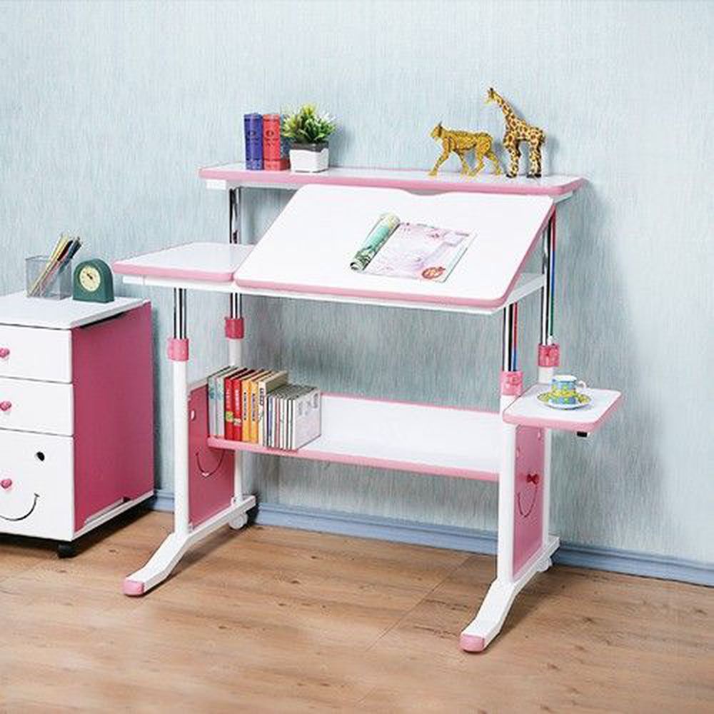 創意小天才 - 第五代兒童專用調節桌(90公分寬)/兒童書桌-俏皮粉