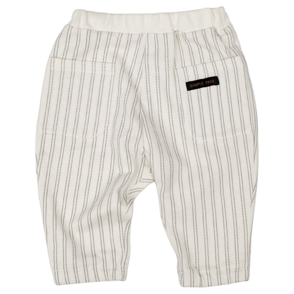 7分褲-側邊口袋-象牙白色