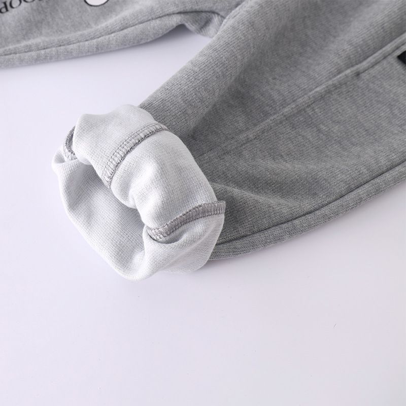 卡通人物史努比腰鬆緊束口運動褲-偷看的SNOOPY-黑色