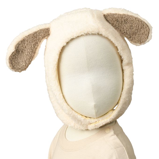 akachan honpo - 柔軟刷毛帽-動物-象牙白色