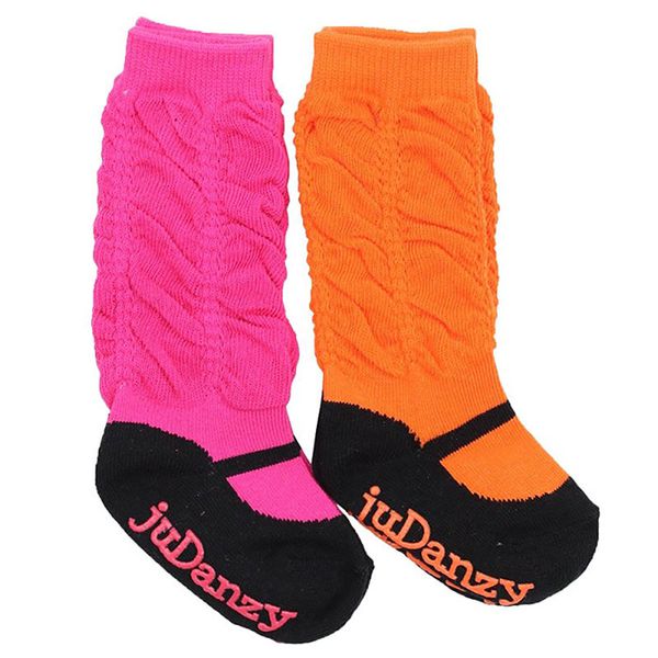 美國 juDanzy - 長襪兩入組-桃紅/橘瑪莉珍