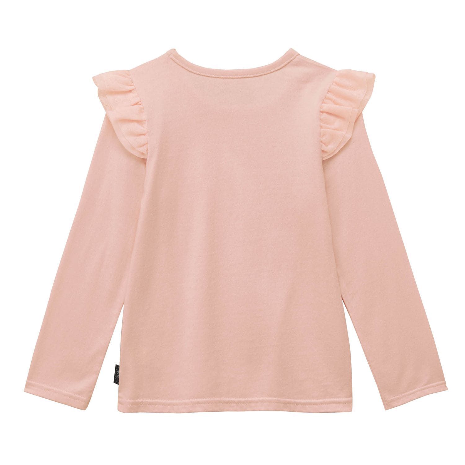 日本千趣會 - GITA 純棉圓領長袖上衣-荷葉滾邊-淺粉