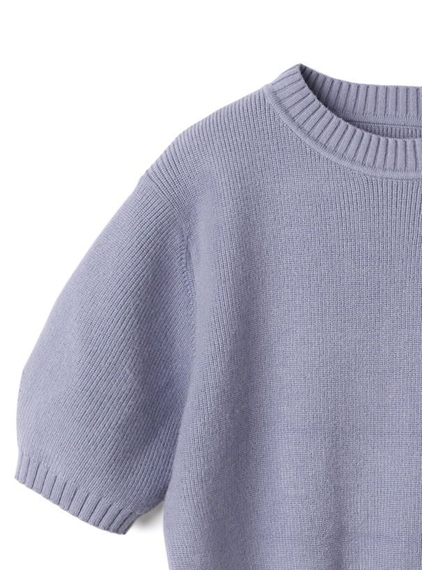 日本 GRL - 百搭短版五分袖針織上衣-淺橘