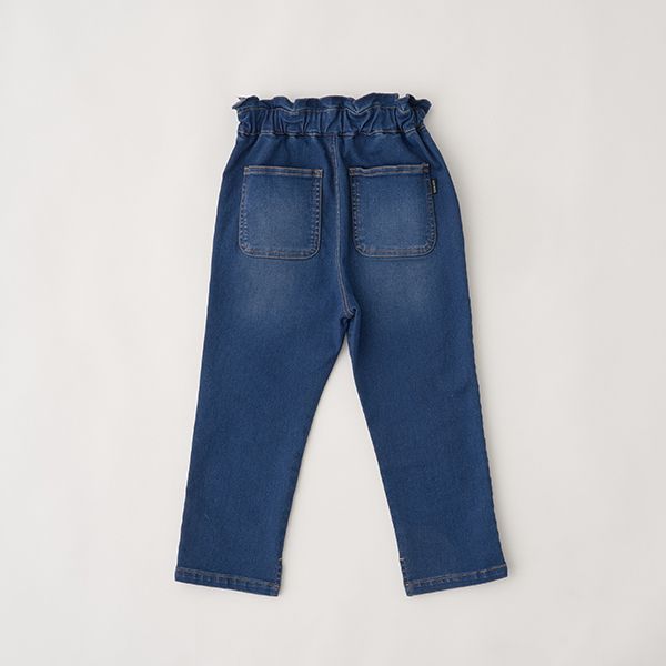 日本 Lycee mine - 俏麗皺摺錐形彈力牛仔褲-海軍藍