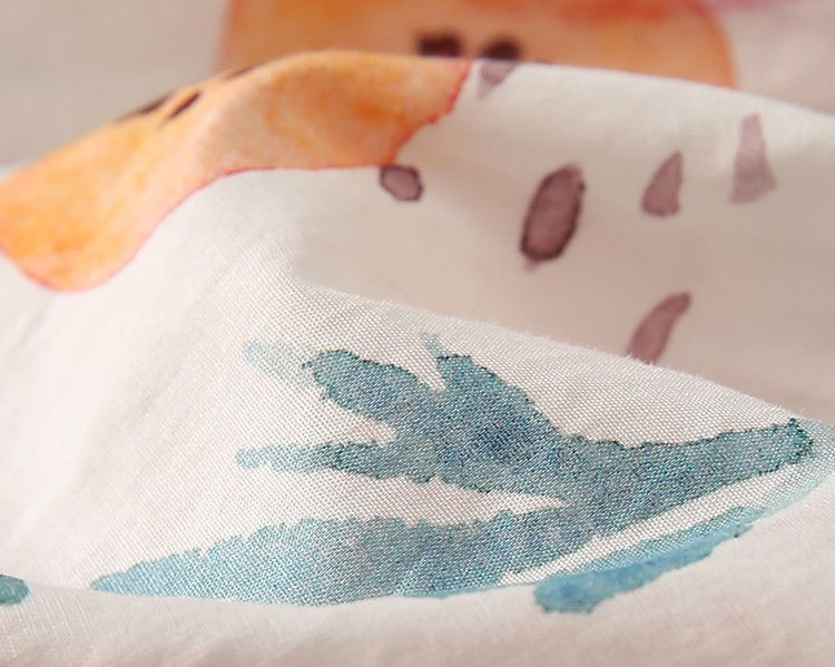 純棉公主袖連身洋裝-繽紛花花-粉+白