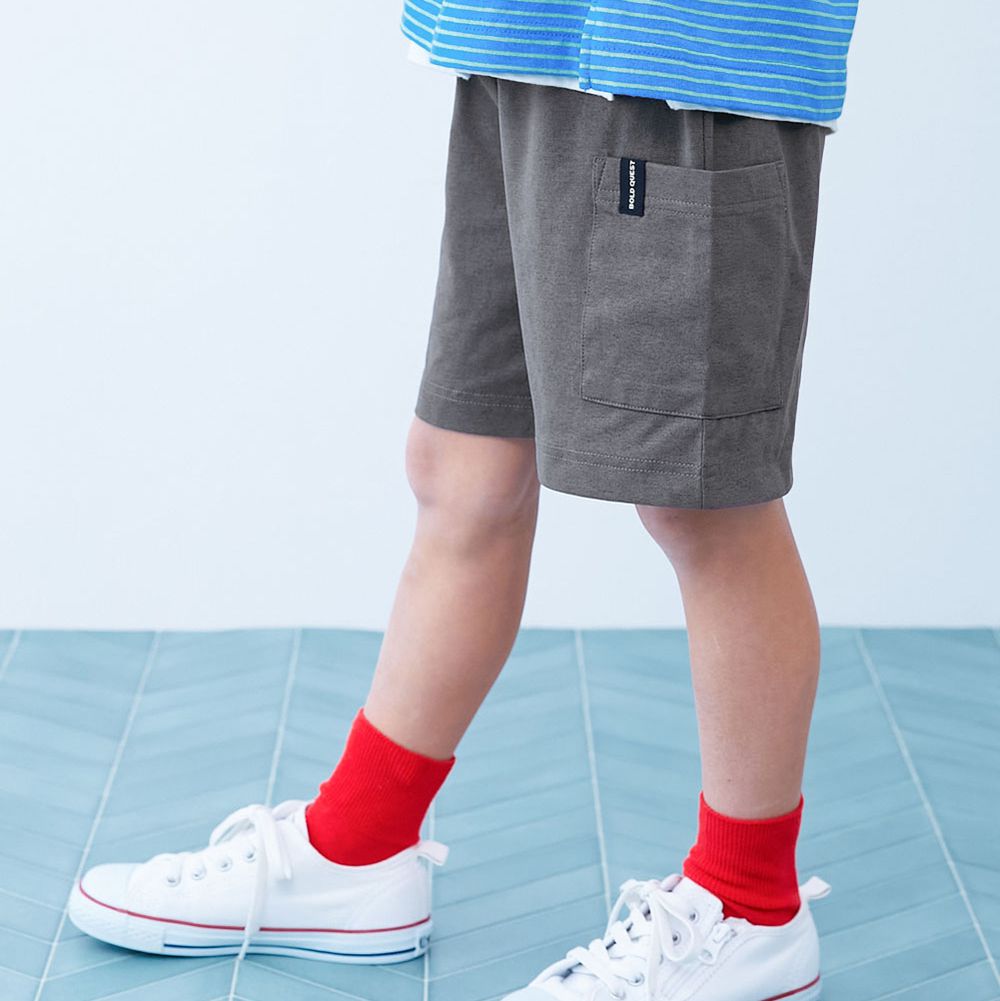 [快乾防皺] 防污可烘舒適機能短褲-大口袋-炭灰