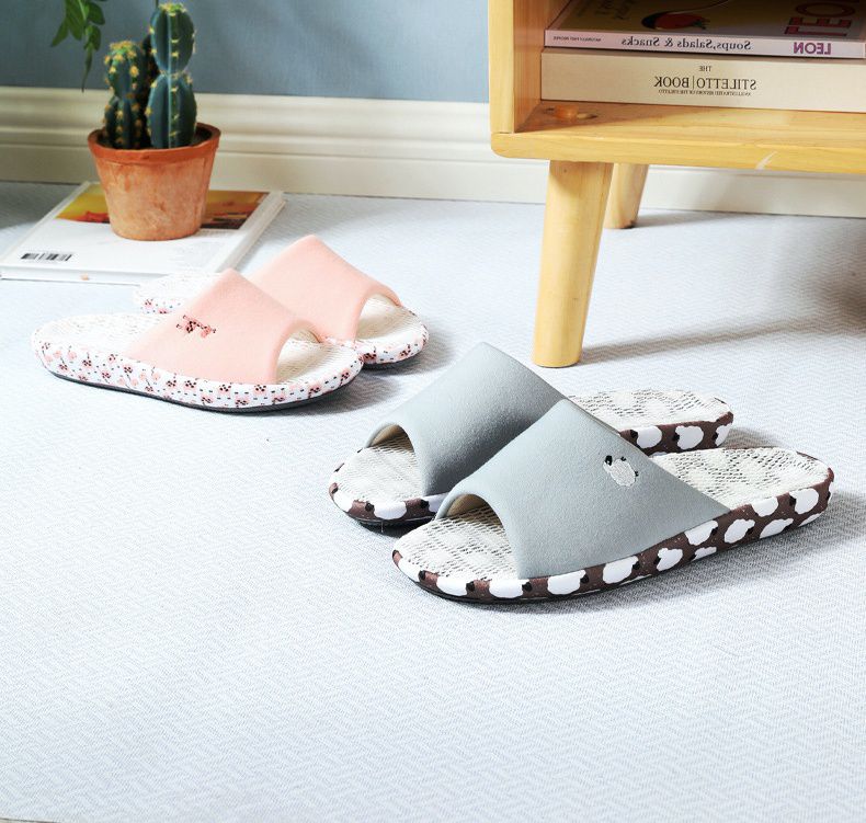 3D立體網眼透氣靜音室內拖鞋-綿羊-灰色